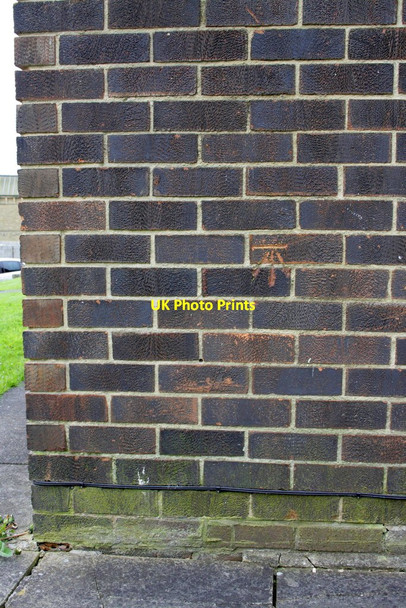 Photo 6"x4" Benchmark on #3 Newtown Close Keighley c2012