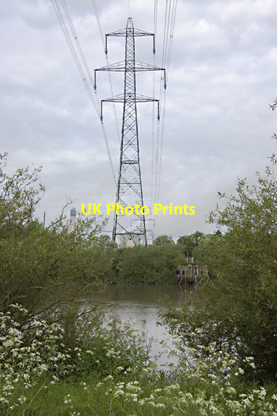 Photo 6"x4" Power across the Ouse, near Drax Barmby on the Marsh c2012