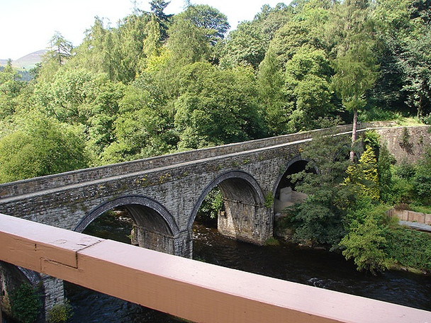 Photo 6"x4" River Dee road bridge at Berwyn Llangollen c2007