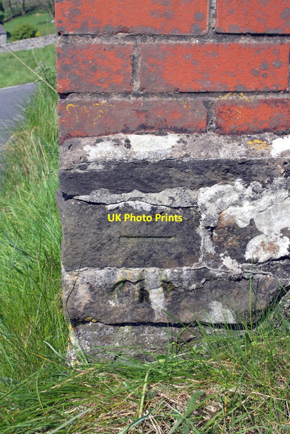 Photo 6"x4" Benchmark on letter box at Beckermonds Beckermonds c2012