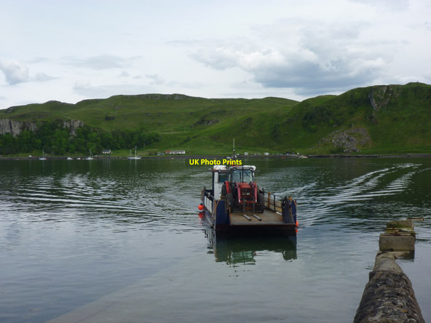 Photo 6"x4" Coastal Argyll : Tractor Arriving at Balliemore Slipway, Island Of Kerrera Pulpit Hill\/NM8529 c2012