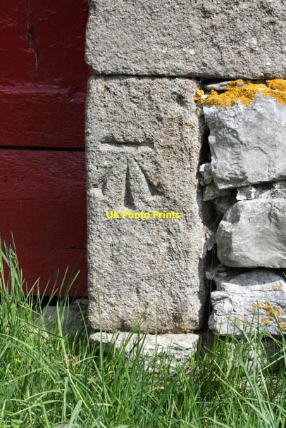 Photo 6"x4" Benchmark on a barn at Beckermonds Beckermonds c2012