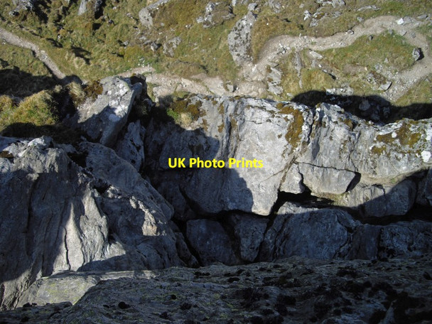 Photo 6"x4" Ledge route to The Cobbler summit Ardgartan c2012