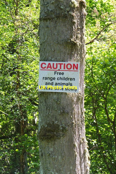 Photo 6"x4" Caution sign near Elba Abbey St Bathans c2012