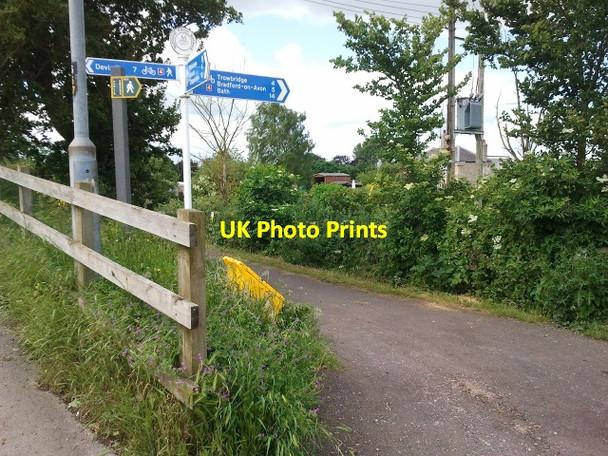 Photo 6"x4" Signs for National Cycle Route 4 at Semington Bridge Outmarsh c2012
