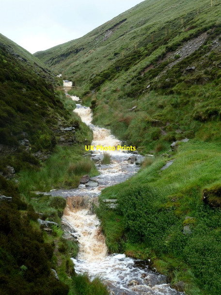 Photo 6"x4" Nether North Grain on a wet day Lady Clough Moor c2012