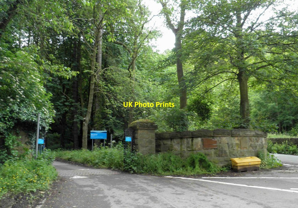 Photo 6"x4" Entrance gateway to More Hall reservoir road Brightholmlee c2012