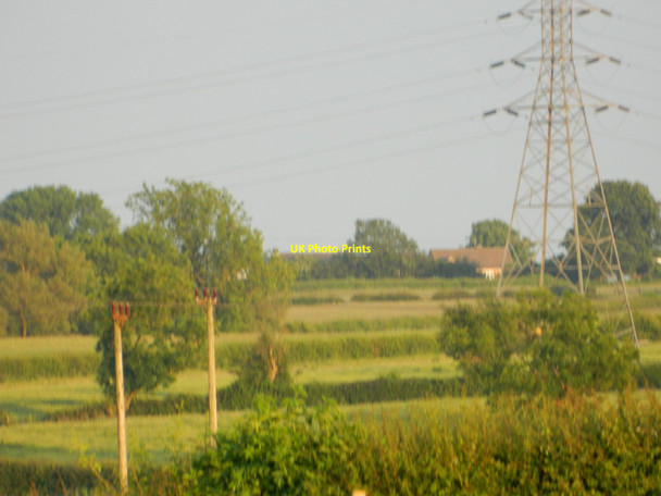 Photo 6"x4" Telephone tramlines and Pylon, Robey Fields Heanor c2012