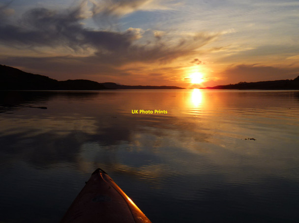 Photo 6"x4" Summer sunset over Loch Snizort Eyre \/ Eighre c2012