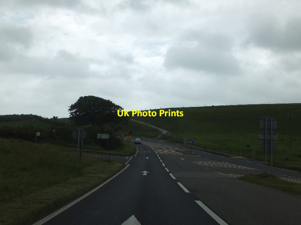 Photo 6"x4" A35 junction with Long Bredy Hut Lane Long Bredy c2012