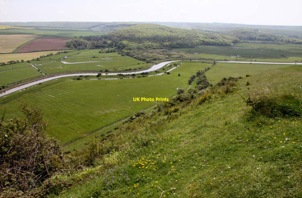 Photo 6"x4" The Cuckmere River from Frog Firle Exceat c2012