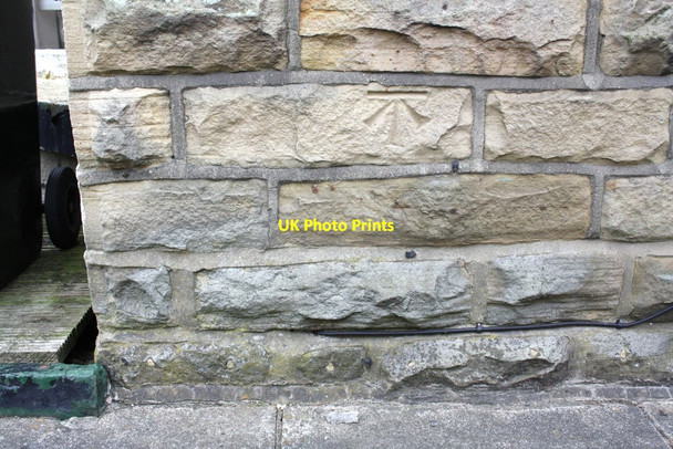 Photo 6"x4" Benchmark on #2 Lark Street Keighley c2012