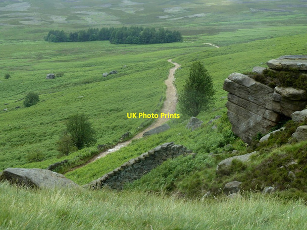 Photo 6"x4" View to path below Stanage Edge Hathersage c2012