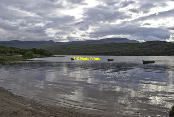 Photo 6"x4" Fishing boats on Loch Hope Creag Merkan c2012