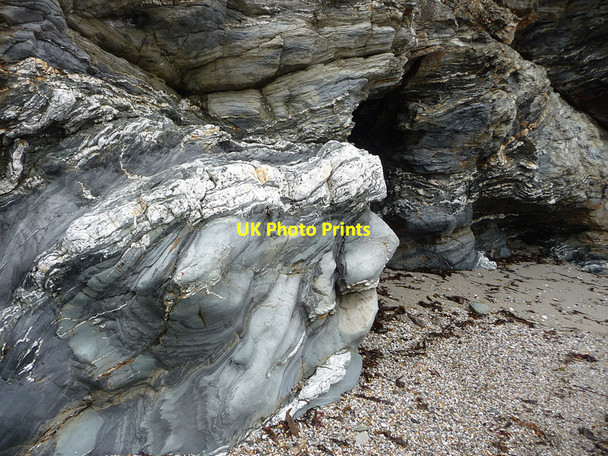 Photo 6"x4" Cliff east of Charlestown St Austell c2012