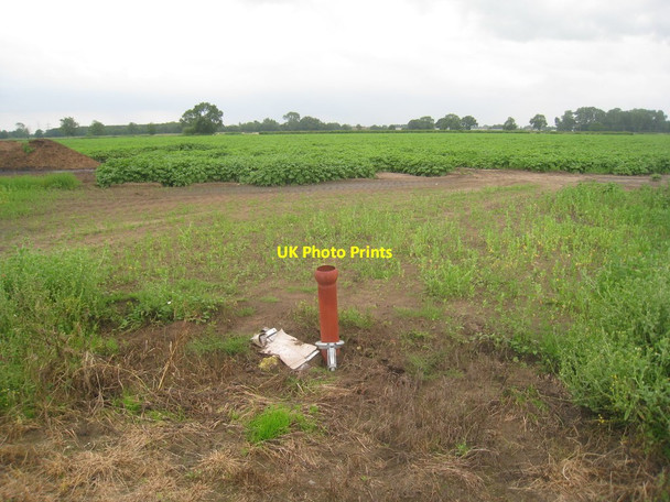 Photo 6"x4" Potato field and irrigation pipe Camblesforth c2012