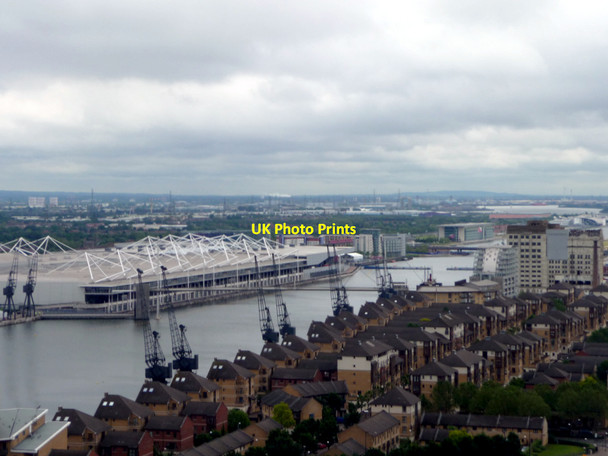Photo 6"x4" Houses and Cranes from Cable Car across The Thames Greenwich\/TQ3977 c2012