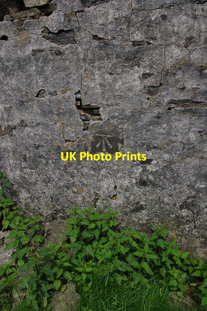 Photo 6"x4" Bench mark on shooting hut Selside\/SD7875 c2012