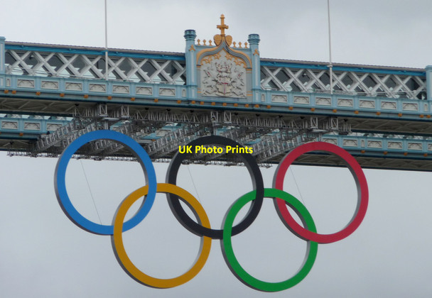 Photo 6"x4" Tower Bridge with Olympic Rings London c2012 P3