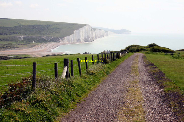 Photo 6"x4" Footpath to Cuckmere Haven Seaford c2012