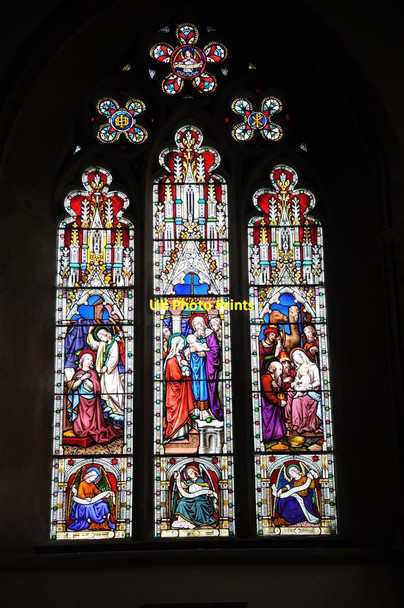 Photo 6"x4" Stained glass window, Swalcliffe church Swalcliffe c2012