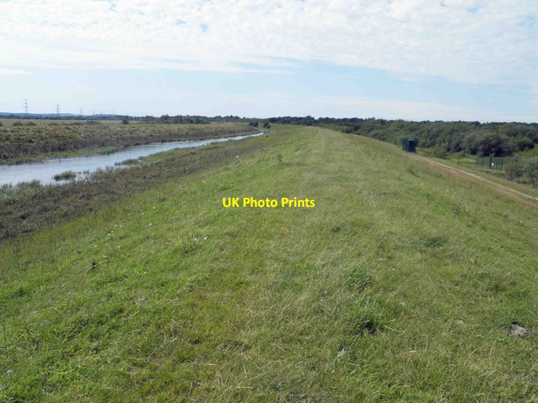 Photo 6"x4" Flood bank near the former Thorpe Marsh power station Thorpe in Balne c2012