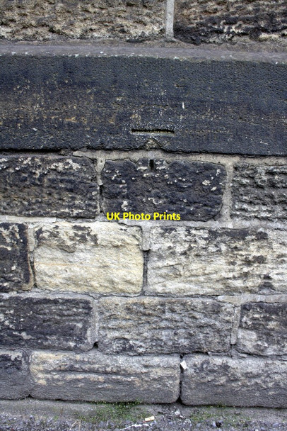 Photo 6"x4" Benchmark on wall of Timber Street Keighley c2012