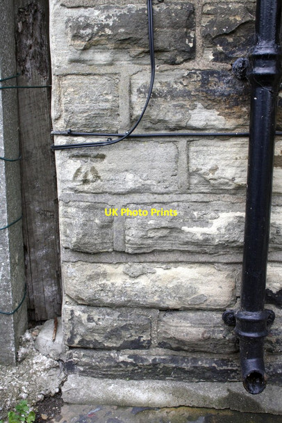 Photo 6"x4" Benchmark on #12 Murdoch Street Keighley c2012
