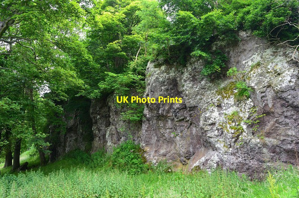 Photo 6"x4" Steep rock outcrops, Balgone Heughs Kingston\/NT5482 c2012