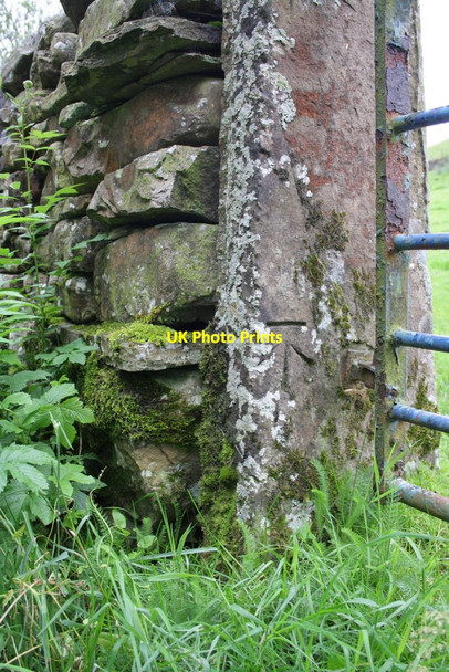 Photo 6"x4" Benchmark on gatepost at Cow Dub Lea Yeat c2012