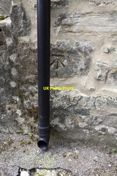 Photo 6"x4" Benchmark on 'Wayside' cottage Starbotton c2012