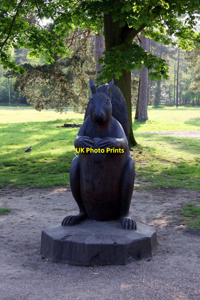 Photo 6"x4" A wooden squirrel by the visitor centre Sandringham c2012