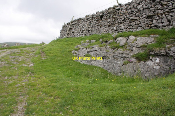 Photo 6"x4" Rock outcrop and dry stone wall, Starbotton Cam Road Starbotton c2012
