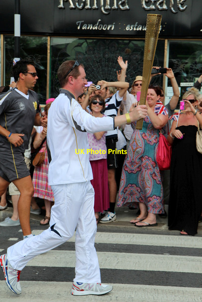 Photo 6"x4" John Levison carries Olympic Torch in Southgate, London N14 Southgate\/TQ3094 c2012