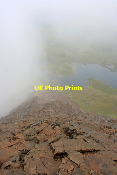 Photo 6"x4" Looking Down on Llyn Llydaw Gwastadnant c2012