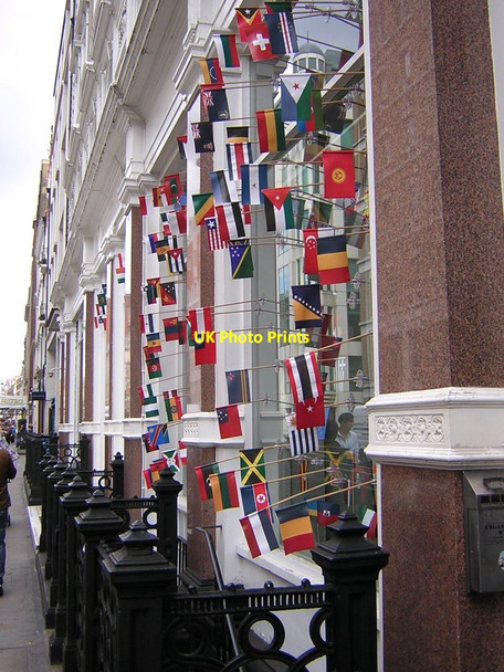 Photo 6"x4" Display of flags, Great Marlborough Street, Soho W1 London c2012