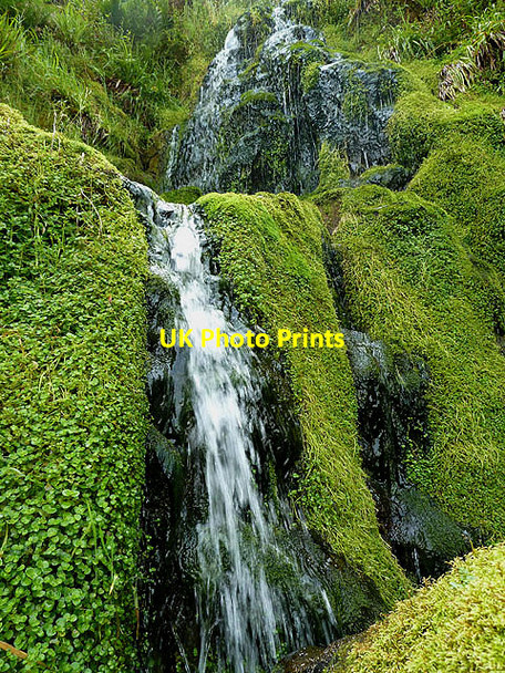 Photo 6"x4" A mossy waterfall at Cowielaw Sike Church Hope Hill c2012