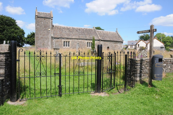 Photo 6"x4" Gate to St Illtyd church Brynithel c2012