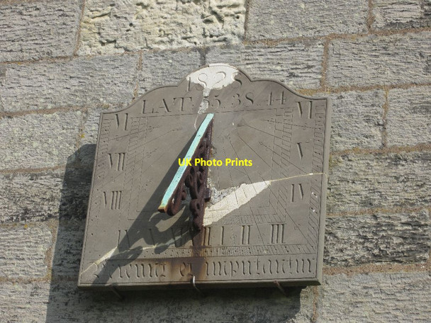 Photo 6"x4" Sundial on South fa\u00c3\u00a7ade of St Aidan's Church Bamburgh c2012