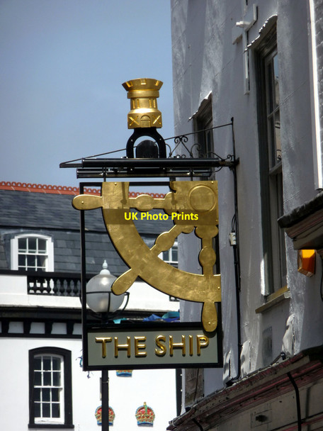 Photo 6"x4" Sign for the Ship Inn, Plymouth, Devon Plymouth c2012