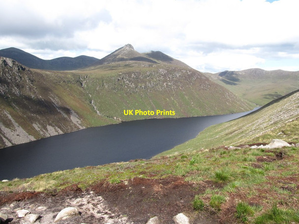 Photo 6"x4" Ben Crom Reservoir from the col between Slievelamagan and North Tor Kilcoo c2012