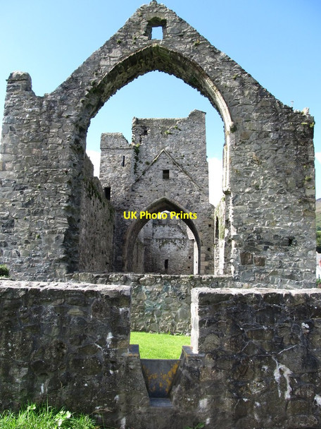 Photo 6"x4" The east window of Carlingford Abbey Carlingford c2012