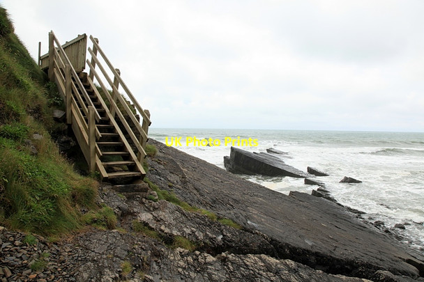 Photo 6"x4" Steps to beach, Speke's Mill Beach Milford\/SS2322 c2012