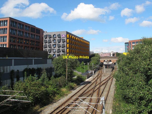 Photo 6"x4" Tram tracks approaching Bury terminus Bury\/SD8010 c2012
