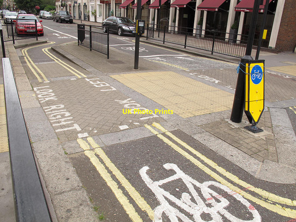 Photo 6"x4" Ebury Street - cycle contraflow Westminster c2012
