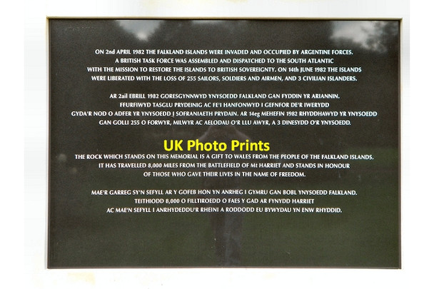 Photo 6"x4" Falkands War Memorial (dedication) Cardiff\/Caerdydd c2012