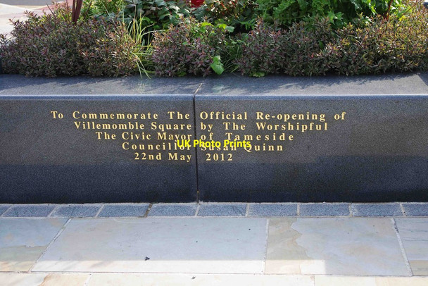 Photo 6"x4" Dedication on Town clock, Villemomble Square, Droylsden Droylsden c2012