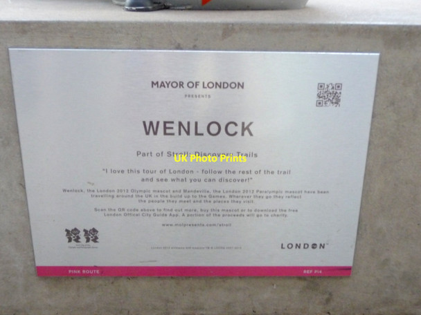 Photo 6"x4" Plaque about Wenlock, Waterloo Bridge, London SE1 London c2012