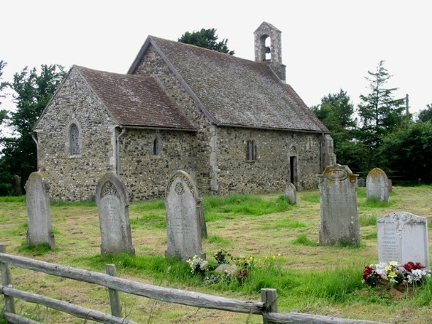 Photo 6"x4" St Oswald's church from the footpath Arpinge c2008