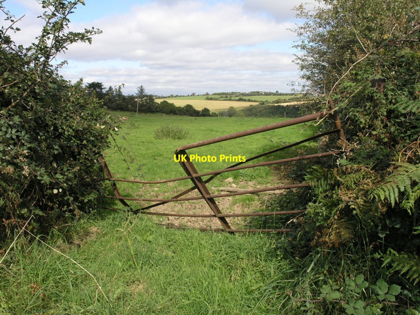 Photo 6"x4" Farm land and abandoned farm gate Ballygarvan c2012